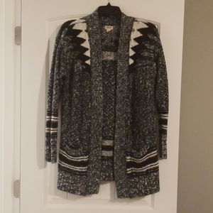 Tribal print heavy cardigan